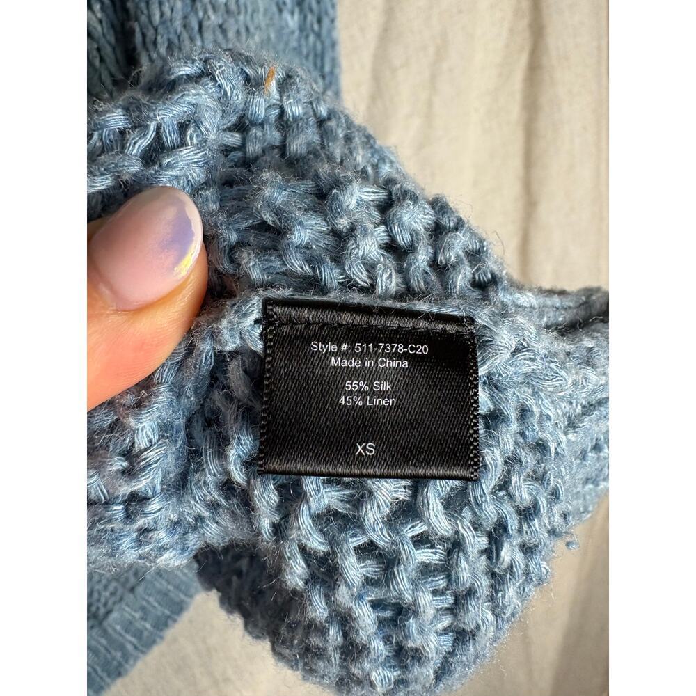 Jenni Kayne Silk Linen Blend Cabin Sweater in Faded Blue Sz. XS - Picture 7 of 10